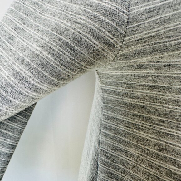 Garnet HIll Dress Women M Gray Striped Jersey 3/4 Sleeve Leisure Stretch Minimal - Picture 3 of 12